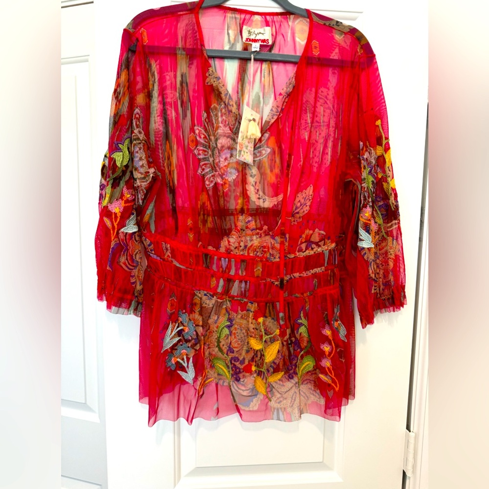 Johnny Was Feather Lark Mesh Blouse
